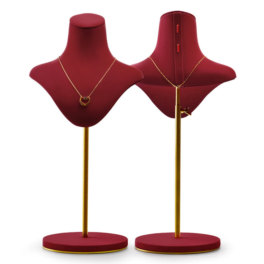 porte bijoux buste rouge finition laiton