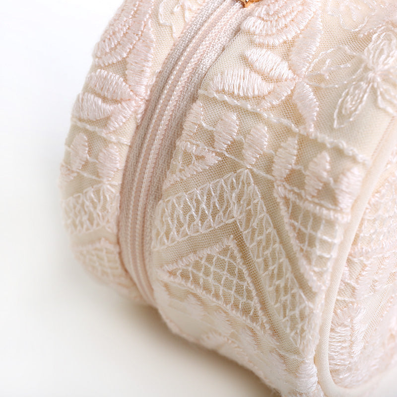 trousse a bijoux broderie zippée