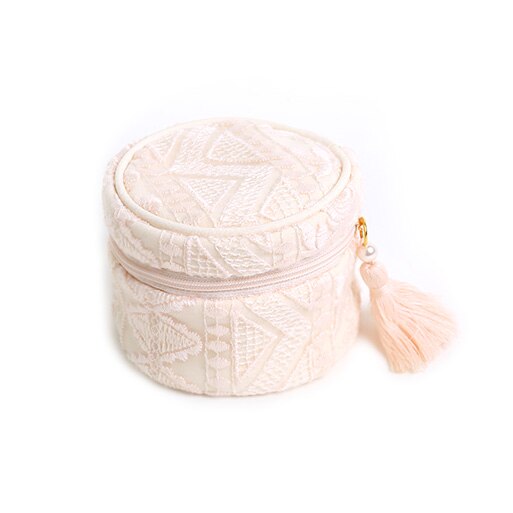 trousse a bijoux broderie rose