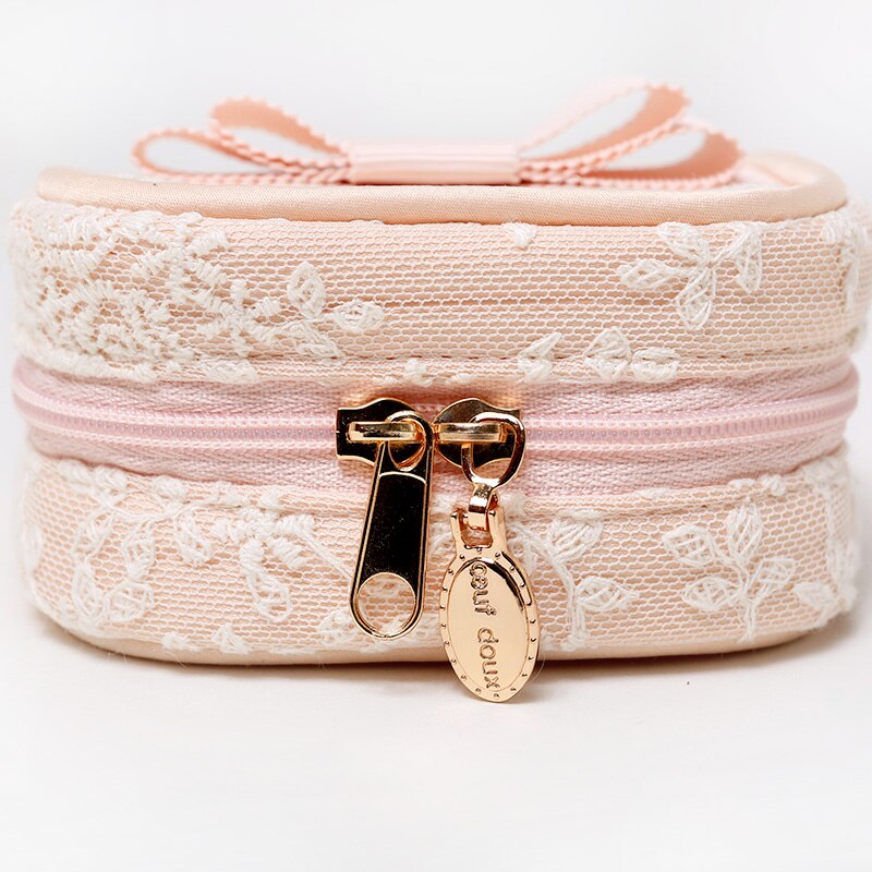 trousse a bijoux dentelle fine zippée
