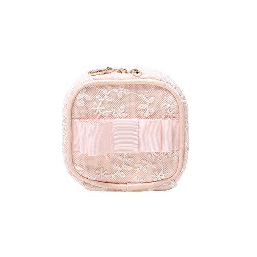 trousse a bijoux dentelle fine rose
