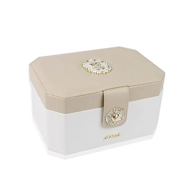 Boîte à Bijoux Petite Princesse Cuir blanc beige Rétro chic