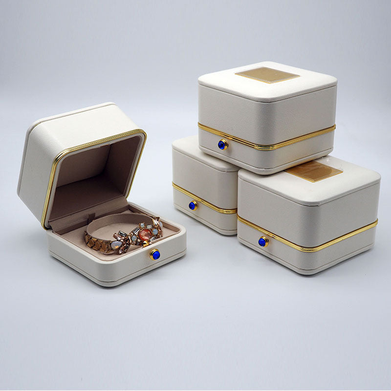 écrin à bijoux métal blanc double