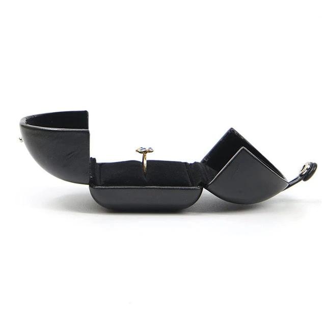 écrin à bijoux cuir noir bombé
