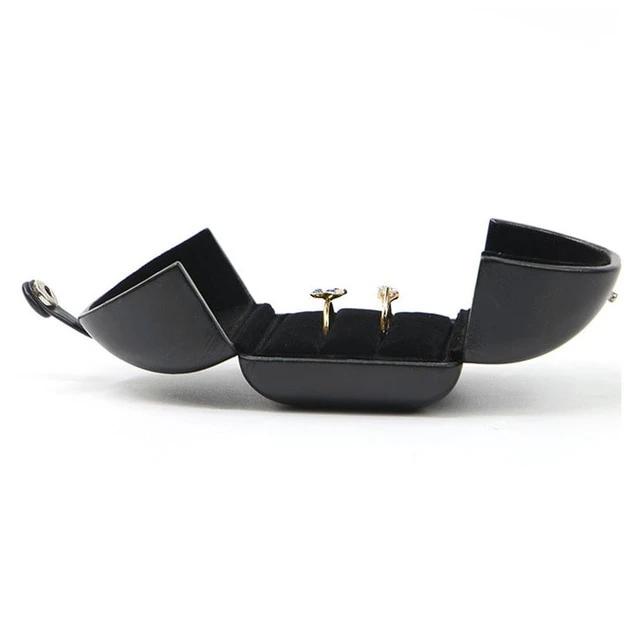 écrin à bijoux cuir noir double