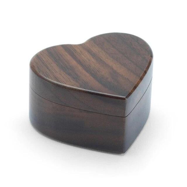 écrin à bijoux cœur vernis foncé