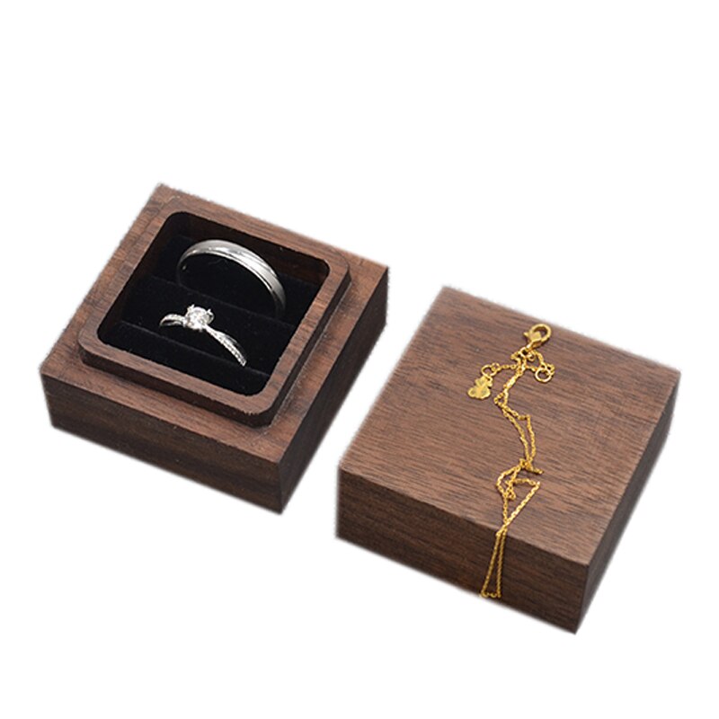 écrin à bijoux en noyer moderne