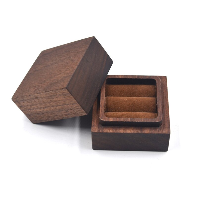 écrin à bijoux en noyer bois velours