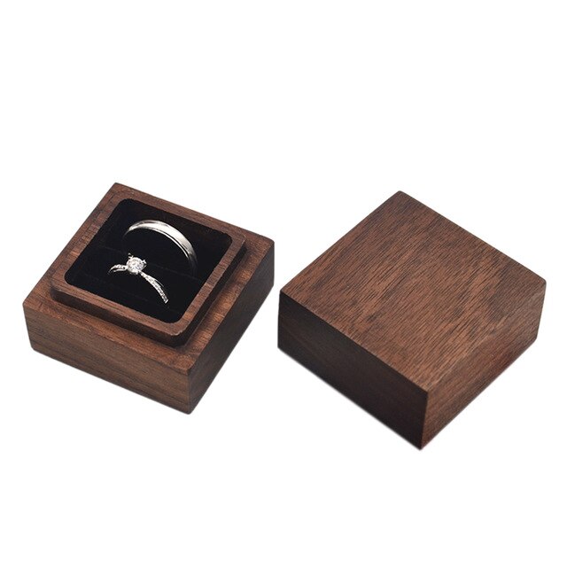 écrin à bijoux en noyer rangement