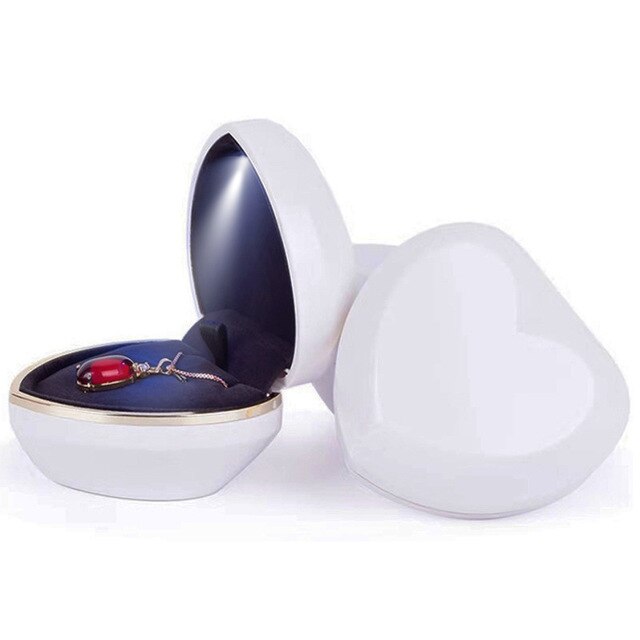 écrin à bijoux cœur led blanc