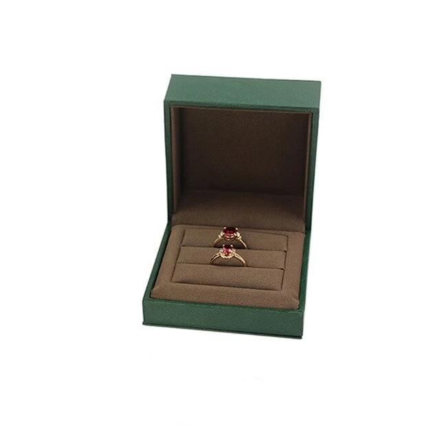 écrin à bijoux velours verte double