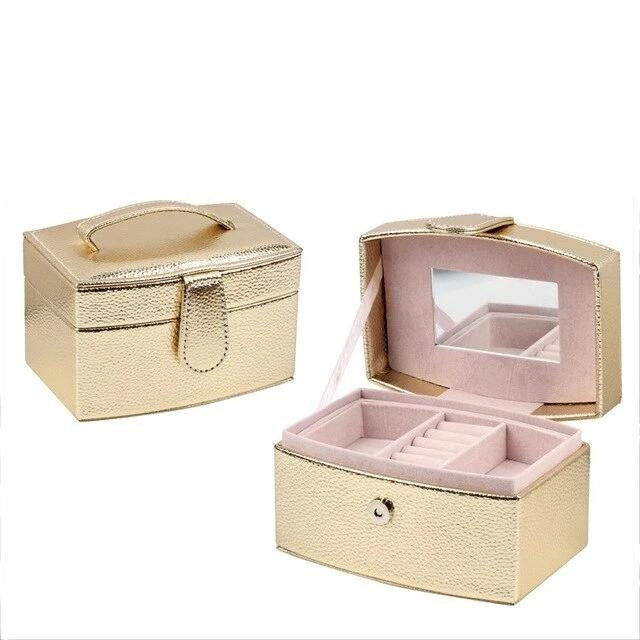 Boîte à Bijoux Métallisée en Cuir | Les Boîtes d'Aphrodite