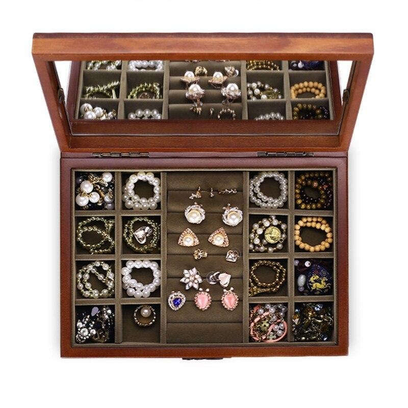 Boîte à Bijoux Petits Motifs en Bois vernis
