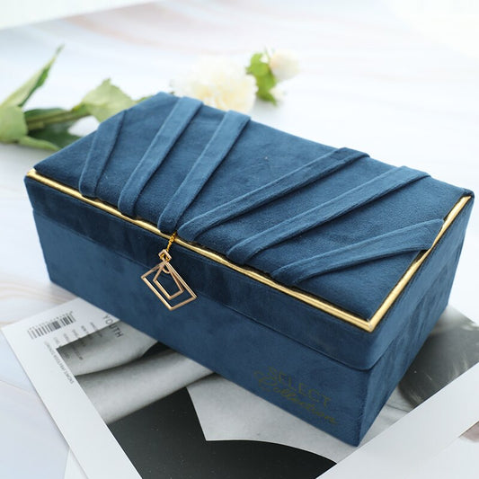 Boîte a Bijoux Velours Bleu