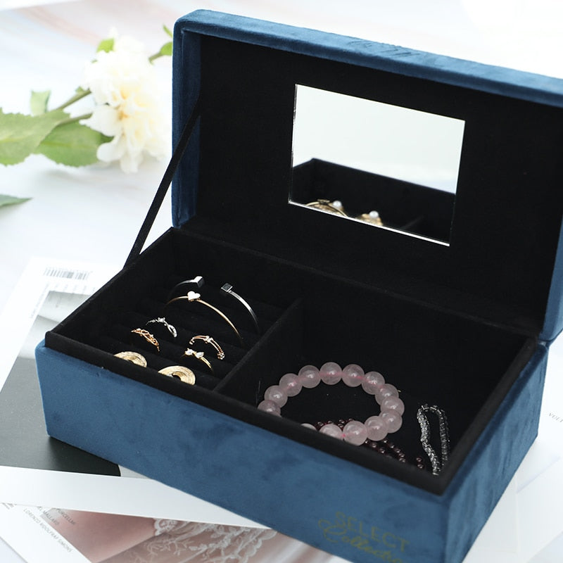 Boxudeli Boîte à bijoux en velours avec miroir, petite boîte de rangement pour bijoux pour femmes et filles, boîte à bijoux pour bagues, boucles d' oreilles, colliers, bracelets (beige Boxudeli Boîte à bijoux en velours avec miroir, petite boîte de rangement pour bijoux pour femmes et filles, boîte à bijoux pour bagues, boucles d' oreilles, colliers, bracelets (beige