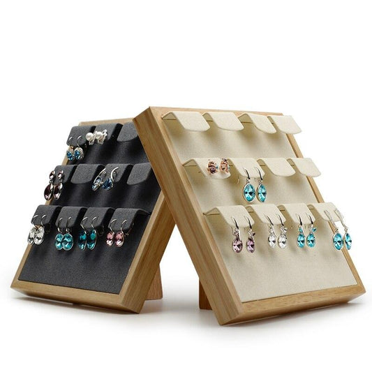 Porte Boucles d'Oreilles en Bois