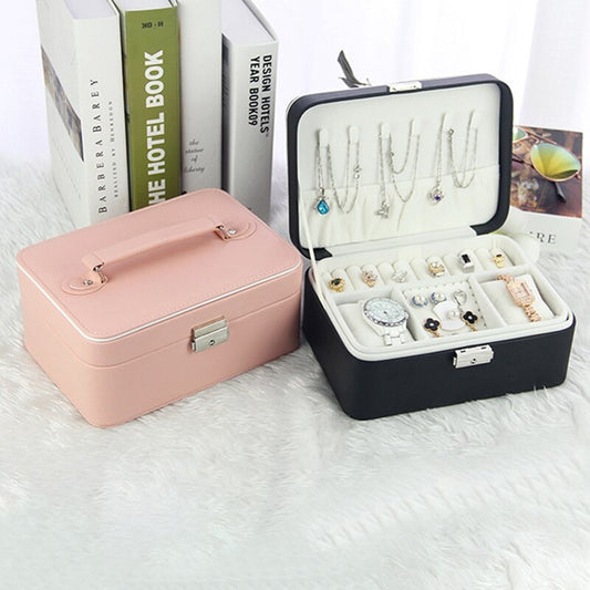 Boîte à Bijoux en Cuir avec Poignée