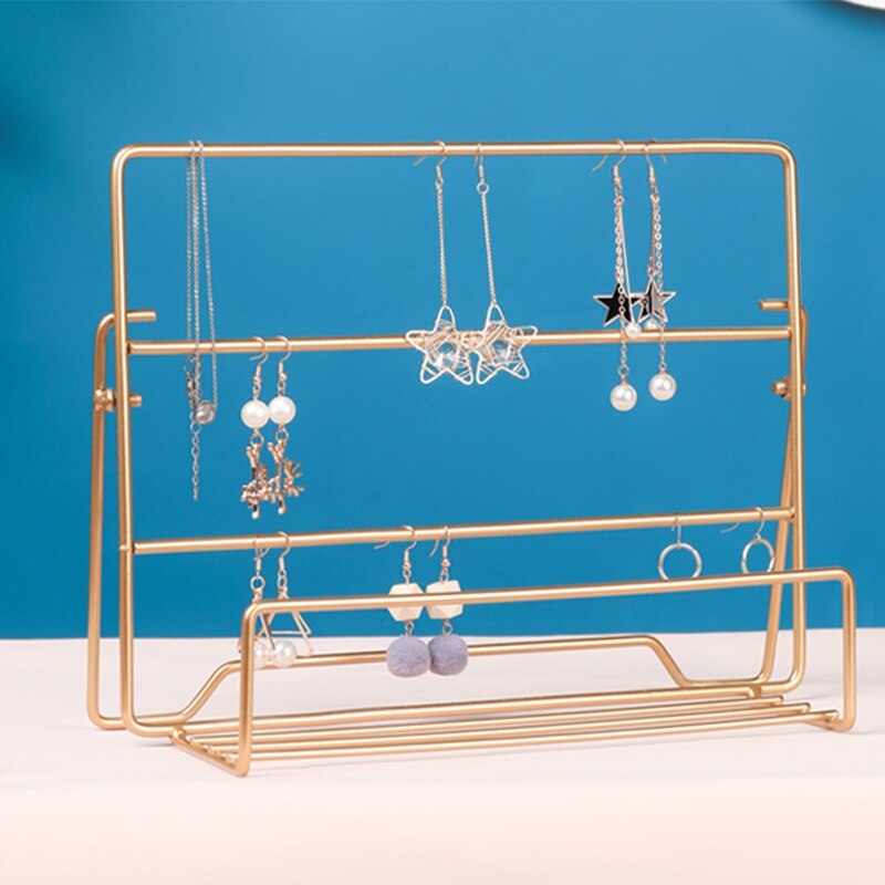 Porte Bijoux Industriel Doré