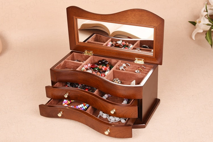 Boîte à Bijoux en Bois Classique femme