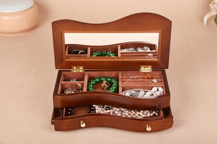 Boîte à Bijoux en Bois Classique Fille