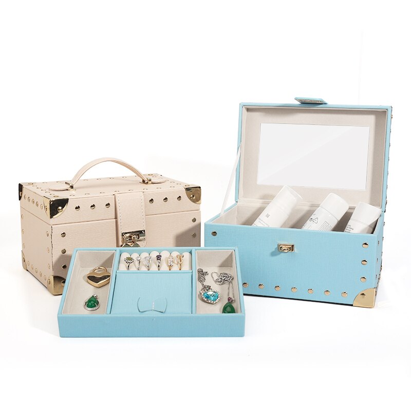 Coffret Bijoux Cuir bleu