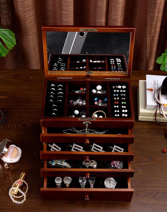 Boîte à Bijoux Bois Design Classique femme