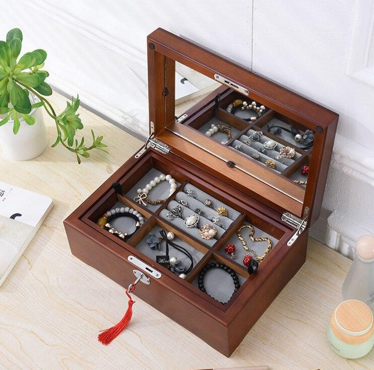 Boîte Bijoux en Bois Pratique femme