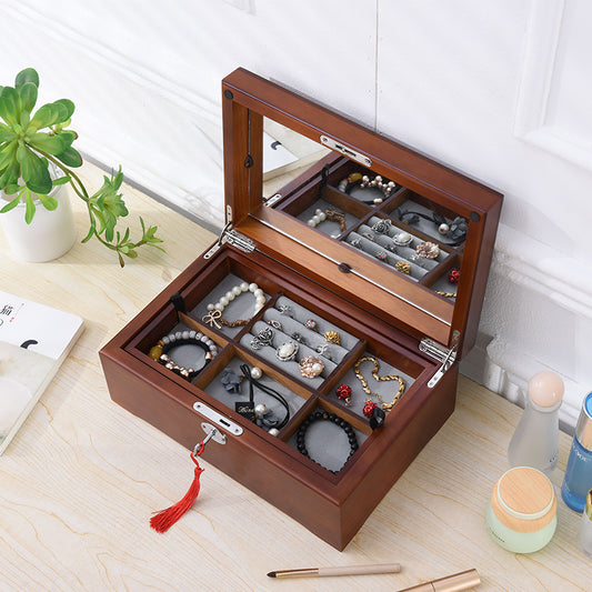 Boîte Bijoux en Bois Pratique miroir