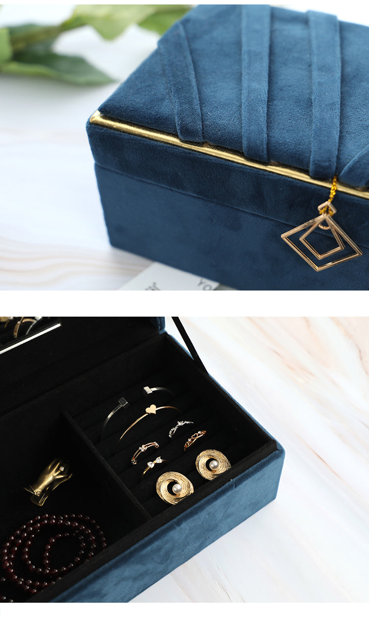 Boîte à Bijoux Velours Bleu femme