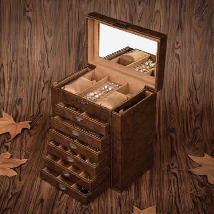 Boîte à Bijoux en Cuir de Luxe
