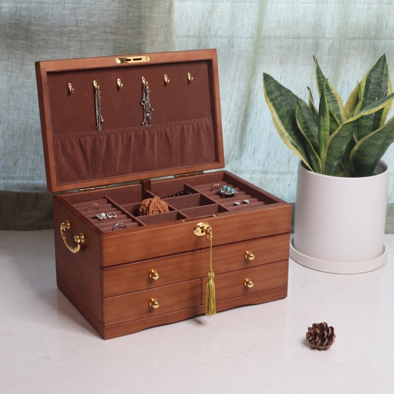 Boîte à Bijou en Bois avec Poignée
