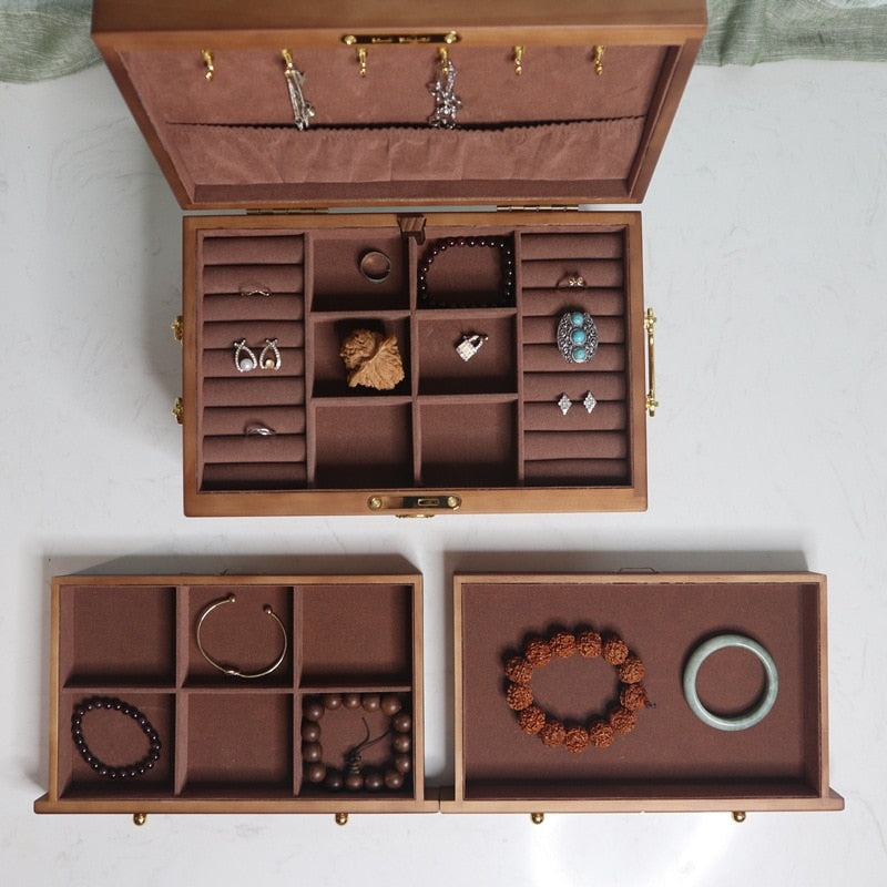 Boîte à Bijou en Bois avec Poignée