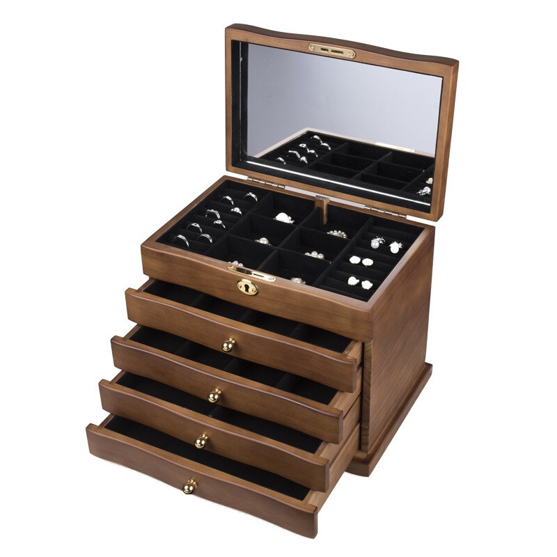 Boîte à Bijou en Bois 4 Tiroirs