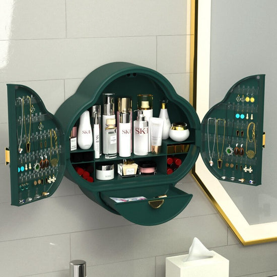 Armoire à Bijoux Murale Transparente Avec Porte Magnétique - Organisateur Bijoux Pour Boucles D'Oreilles, Colliers Et Bracelets