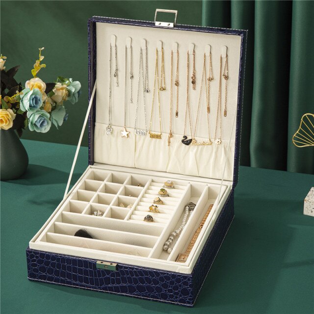 Boîte à Bijoux Compartiments cuir