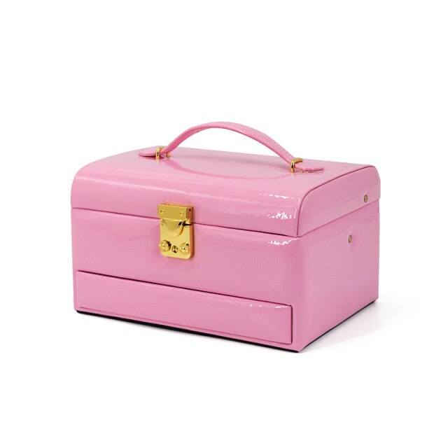 Boîte à Bijoux Rose Cuir