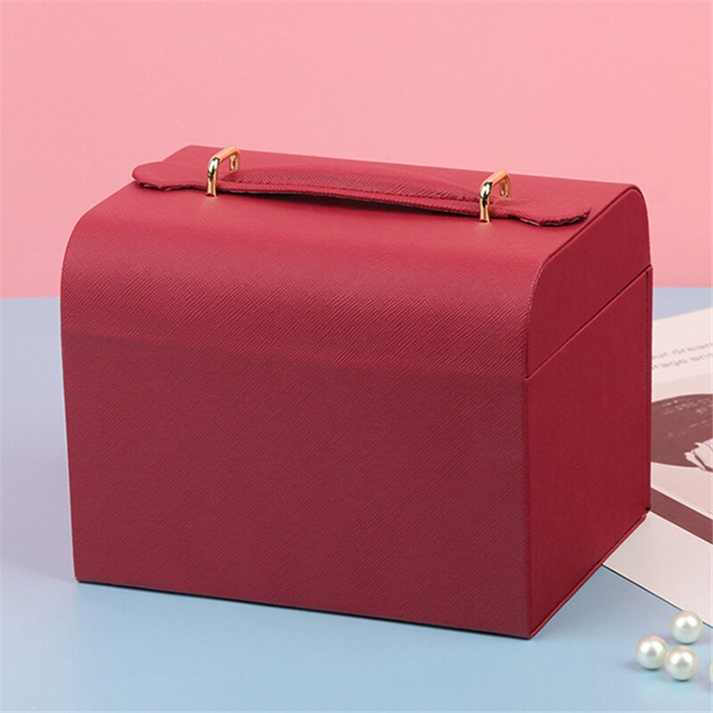Boîte Bijoux Rouge Cuir