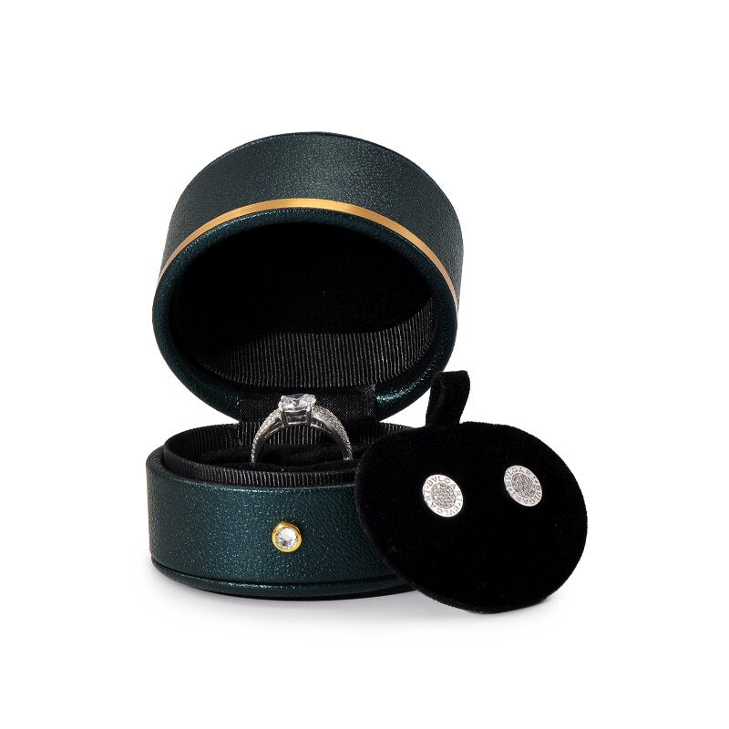 Écrin Bague Rond vert
