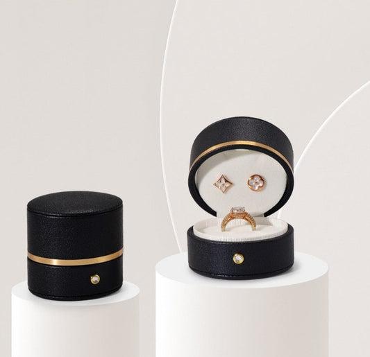 Écrin Bague Rond noir