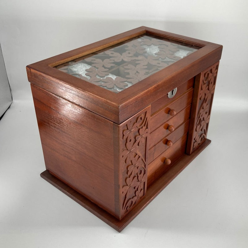 Coffret Bijou en Bois Sculpté