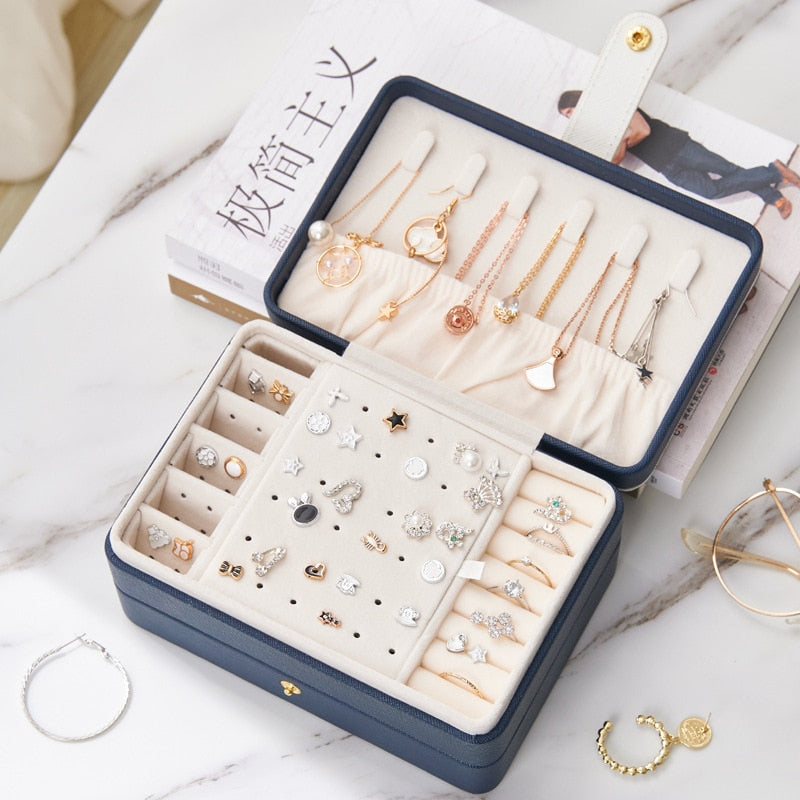 Boîte Bijoux Portable en cuir