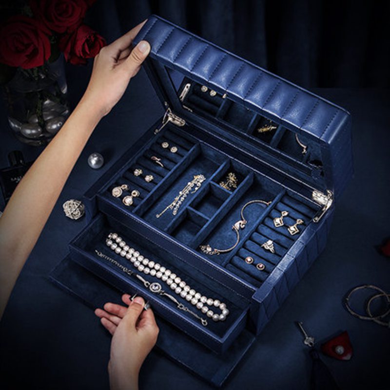 Boîte  Bijou Cuir Véritable