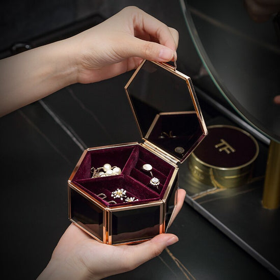 Presentoir bijoux boite verre 3 compartiments - RETIF