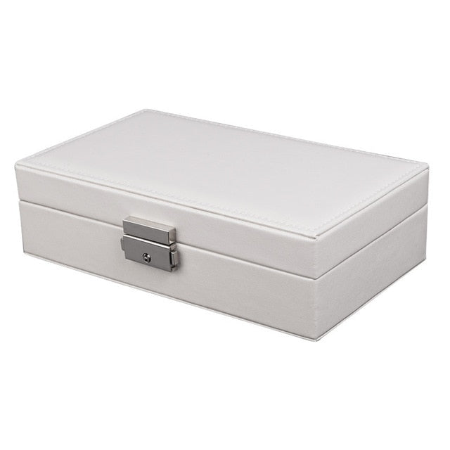 boîte à bijoux rectangulaire blanche