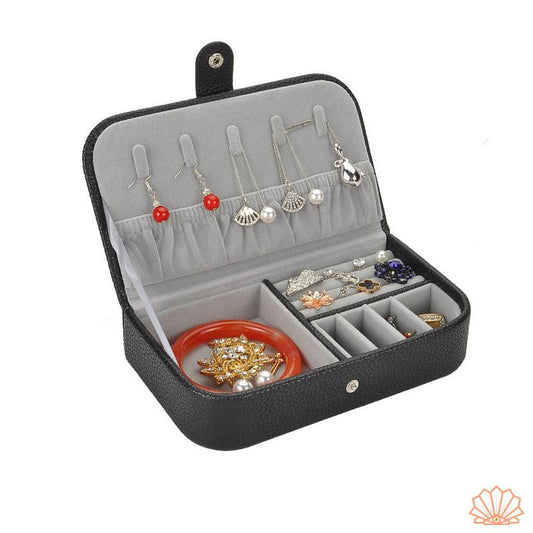 Trousse à Bijoux Simili Cuir Noire | Les Boîtes d'Aphrodite
